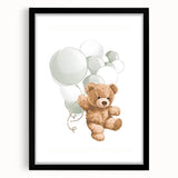 Teddy Bear Balloon Nursery Wall Art – Baby Room & Kids Decor