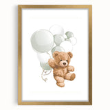 Teddy Bear Balloon Nursery Wall Art – Baby Room & Kids Decor