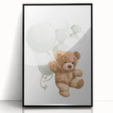 Teddy Bear Balloon Nursery Wall Art – Baby Room & Kids Decor
