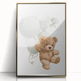Teddy Bear Balloon Nursery Wall Art – Baby Room & Kids Decor