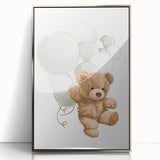 Teddy Bear Balloon Nursery Wall Art – Baby Room & Kids Decor