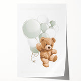 Teddy Bear Balloon Nursery Wall Art – Baby Room & Kids Decor