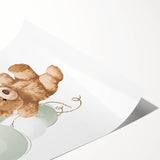 Teddy Bear Balloon Nursery Wall Art – Baby Room & Kids Decor