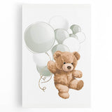 Teddy Bear Balloon Nursery Wall Art – Baby Room & Kids Decor