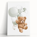 Teddy Bear Balloon Nursery Wall Art – Baby Room & Kids Decor