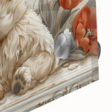 Floral Bear - Kids Room Wall Art Canvas and Framed Options