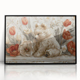 Floral Bear - Kids Room Wall Art Canvas and Framed Options