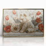 Floral Bear - Kids Room Wall Art Canvas and Framed Options