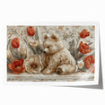 Floral Bear - Kids Room Wall Art Canvas and Framed Options