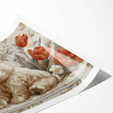 Floral Bear - Kids Room Wall Art Canvas and Framed Options