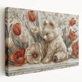 Floral Bear - Kids Room Wall Art Canvas and Framed Options
