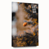 Large abstract wall art in warm autumn colors on acrylic glass, ideal for bedroom or dining room decor.