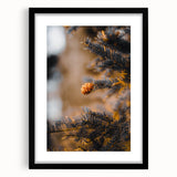 Extra large abstract art print with textured fall colors on canvas, framed in black, ideal for living room decor.