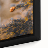 Extra large framed canvas depicting a textured fall scene with black and colorful art, suitable for living room decor.