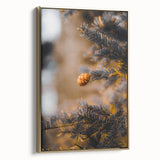 Framed canvas depicting a vintage-style autumn landscape with muted gold and brown tones, ideal for bedroom wall decor.