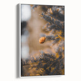 Vintage poster art of autumn trees on extra large framed canvas in colorful hues, ideal for living room decor.