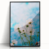 Large abstract wall art depicting spring season in vibrant green and yellow hues, framed in black acrylic.