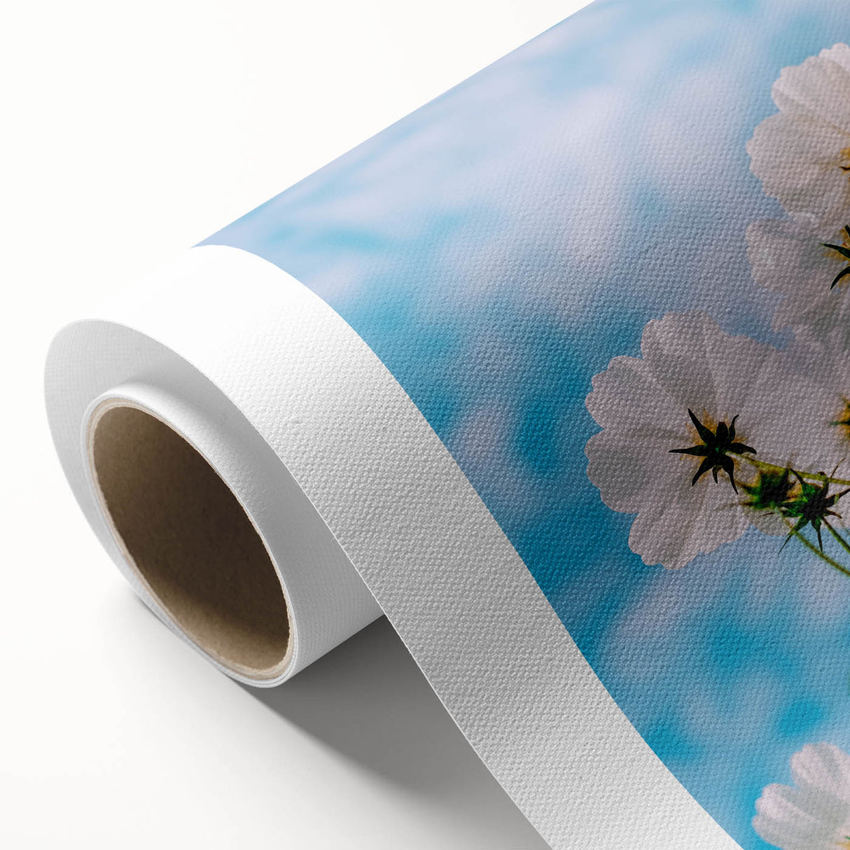 Art Deco poster of spring season with soft pink and green hues on rolled canvas, ideal for nursery wall art.
