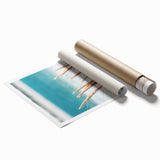 Extra large rolled canvas featuring a floral art design in pastel shades.