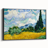 Black and white landscape painting on a framed canvas, featuring a vintage-style pastoral scene, ideal for bedroom wall art.