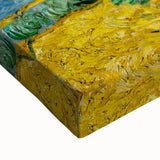 Close-up of a large, black and white landscape art painting on stretched canvas, ideal for bedroom wall decor.