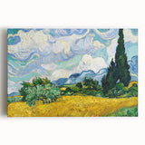Black and white stretched canvas depicting Van Gogh's Starry Night, ideal for kitchen wall art or bedroom ambiance.