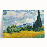 Large black and white stretched canvas of Vincent van Gogh's artwork, ideal for kitchen wall art.