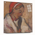 Modern Wall Art: Girl in a Red Bonnet - Expressive Portrait