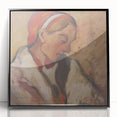 Modern Wall Art: Girl in a Red Bonnet - Expressive Portrait