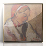 Modern Wall Art: Girl in a Red Bonnet - Expressive Portrait