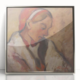 Modern Wall Art: Girl in a Red Bonnet - Expressive Portrait
