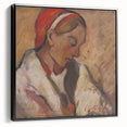 Modern Wall Art: Girl in a Red Bonnet - Expressive Portrait