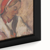 Modern Wall Art: Girl in a Red Bonnet - Expressive Portrait