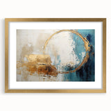 Abstract strokes wall art featuring elegant gold framing and matting, showcasing a modern artistic design perfect for contemporary home decor.