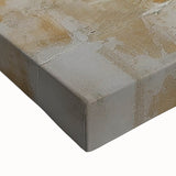 Close-up of abstract strokes wall art on stretched canvas, showcasing vibrant colors and textured patterns, ideal for modern home decor.