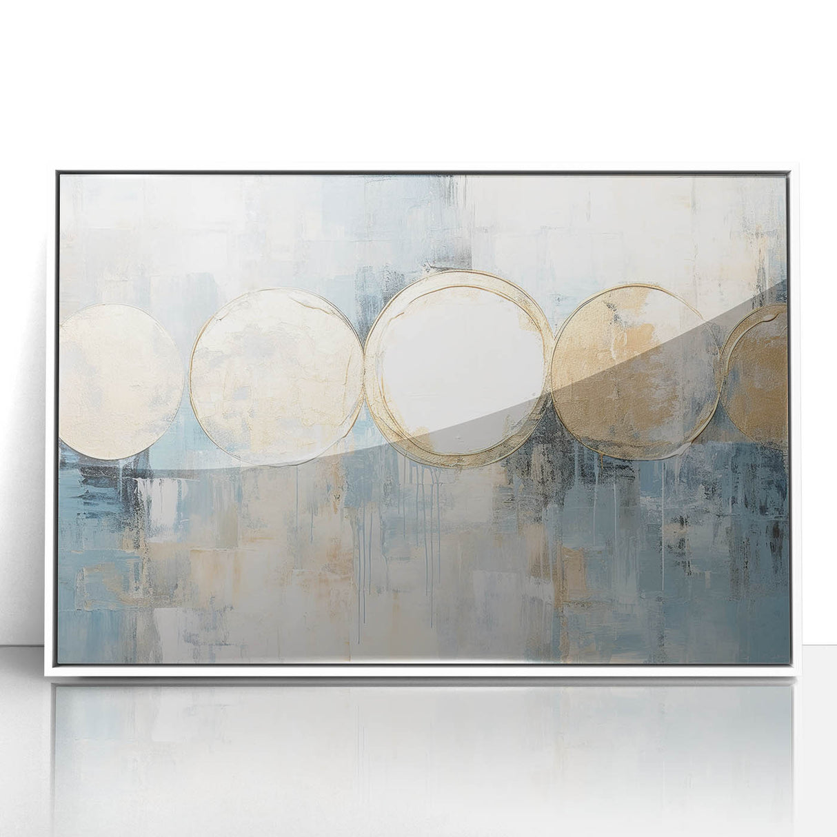 Abstract strokes wall art framed in acrylic featuring a modern design with white and colorful accents, perfect for contemporary home decor. The piece adds a vibrant touch to any room, enhancing aesthetics with its unique artistry.
