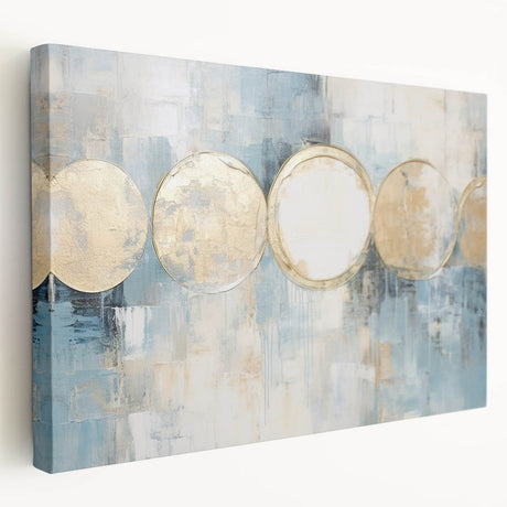 Abstract strokes wall art displayed in a side view, showcasing vibrant colors and textured canvas, perfect for modern home decor or office settings.