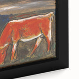 Shepherd with Grazing Cow" by Mikuláš Galanda - Rustic Pastoral Scene