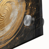 Close-up of vibrant abstract strokes wall art on acrylic glass, showcasing bold colors and fluid patterns, ideal for modern home decor and artistic spaces.