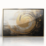 Framed abstract wall art featuring gold acrylic strokes on a textured surface, perfect for modern home decor. Ideal for enhancing living spaces with elegance.