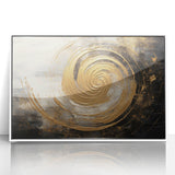 Gold Swirl Strokes and Lines Abstract Art - Modern Geometric Canvas