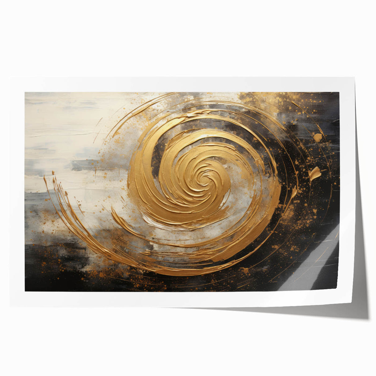 Abstract wall art print showcasing vibrant strokes in hues of blue, orange, and yellow, ideal for modern home decor. Perfect for adding a pop of color to any room.