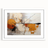 Abstract wall art featuring colorful strokes in a modern design, framed with a white mat for a sleek look, perfect for contemporary home decor.