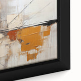 Close-up view of framed abstract strokes wall art, showcasing vibrant colors and intricate textures, perfect for modern home decor or office settings.