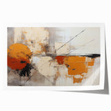 Abstract wall art print showcasing vibrant strokes in shades of blue, orange, and gold. Ideal for modern decor, it adds a dynamic touch to any space.
