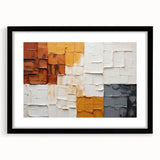 Abstract wall art featuring dynamic black and white strokes in a modern frame with a mat, ideal for contemporary home decor or office styling.