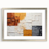 Abstract strokes wall art design featuring vibrant colors and dynamic patterns, framed with a sleek silver mat, perfect for modern home decor.