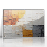 Framed abstract wall art featuring dynamic strokes in soft pastel colors on a white background, enhancing modern decor with an artistic touch. Ideal for contemporary living spaces.