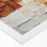 Abstract wall art on rolled canvas, showcasing vibrant strokes in blue, orange, and gold, ideal for modern home decor. Perfect for enhancing artistic spaces.