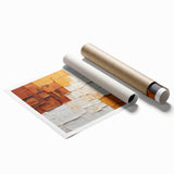 Abstract strokes wall art print showcasing vibrant colors and dynamic brushwork, rolled for easy shipping and display, perfect for modern home decor.